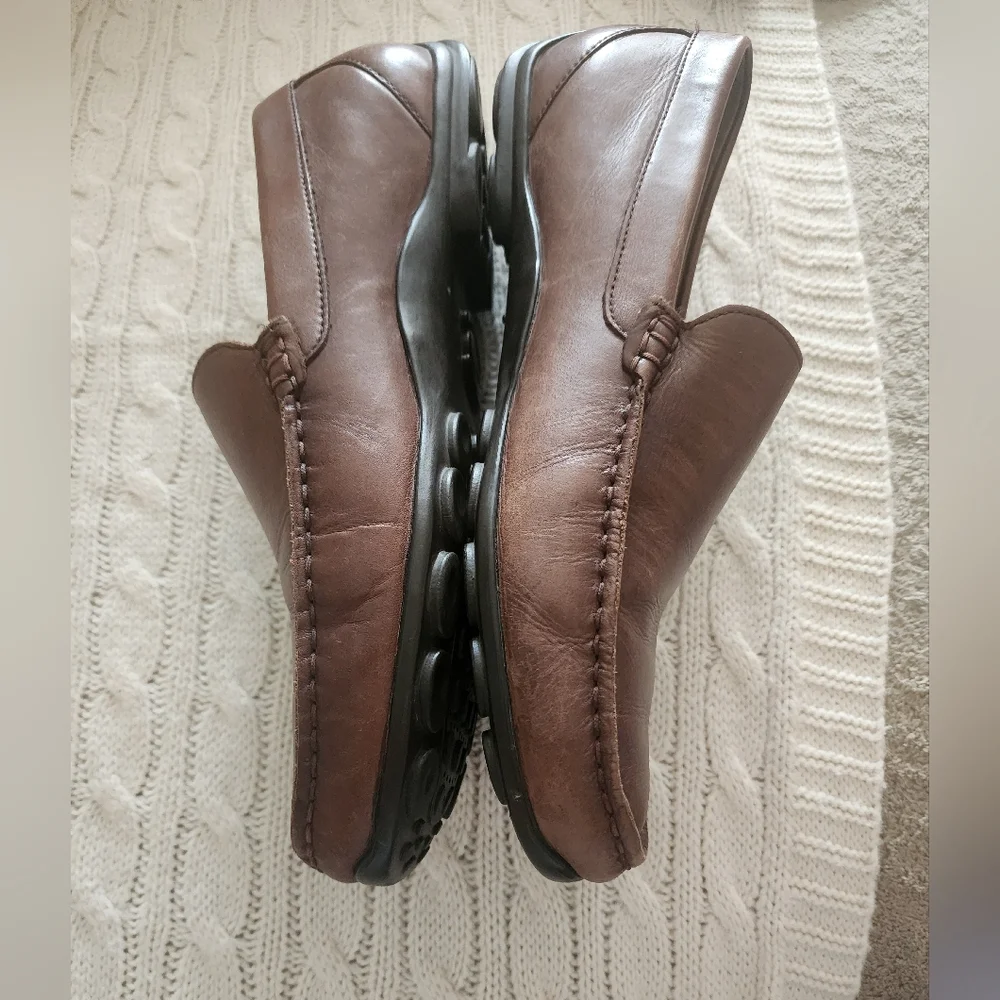 Geox Men's Brown Leather Slip-On Loafers